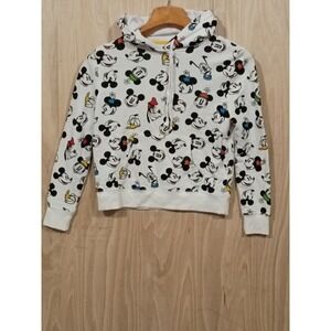 Disney Parks Colorful Mickey & Friends Pullover Hoodie for Kids Unisex White XS.